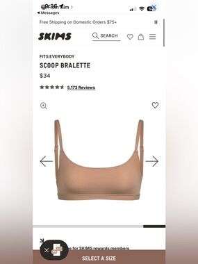 SKIMS Fit Everybody Scoop Bralette in Sienna